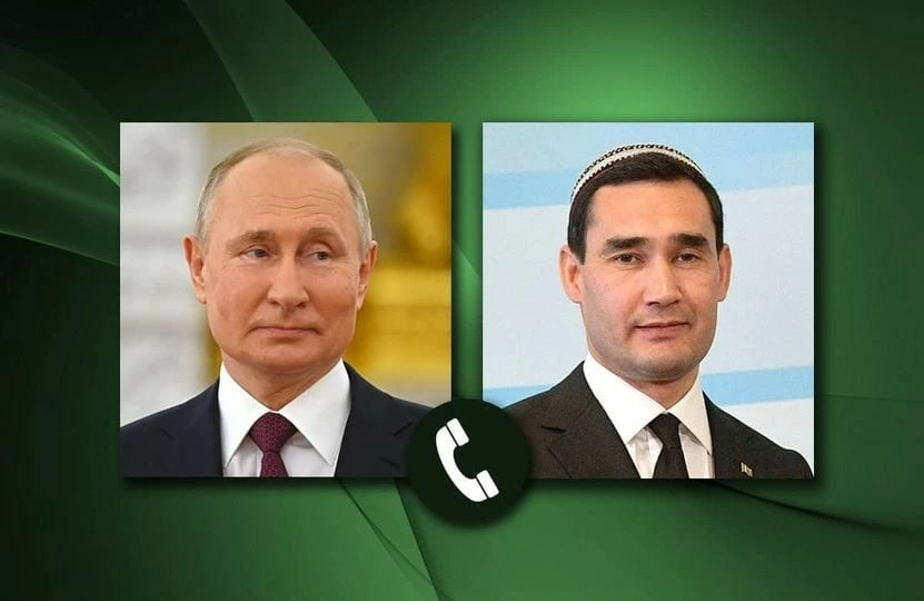 Tổng thống Nga Vladimir Putin và người đồng cấp Tổng thống Turkmenistan Serdar Berdimuhamedov. (Nguồn: X) Tổng thống Nga Vladimir Putin và người đồng cấp Tổng thống Turkmenistan Serdar Berdimuhamedov. (Nguồn: X)