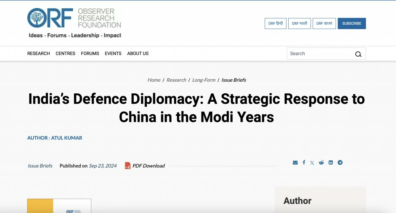 Ngoại giao quốc phòng Ấn Độ: Phản ứng chiến lược trước Trung Quốc dưới thời Thủ tướng Modi Ngoại giao quốc phòng Ấn Độ: Phản ứng chiến lược trước Trung Quốc dưới thời Thủ tướng Modi