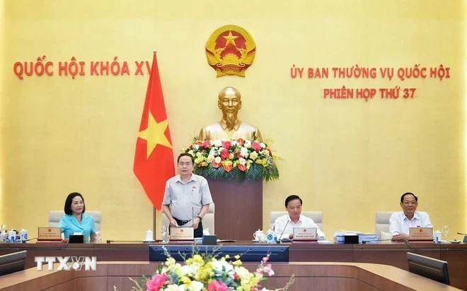 Chủ tịch Quốc hội Trần Thanh Mẫn phát biểu. (Ảnh: Doãn Tấn/TTXVN) Chủ tịch Quốc hội Trần Thanh Mẫn phát biểu. (Ảnh: Doãn Tấn/TTXVN)
