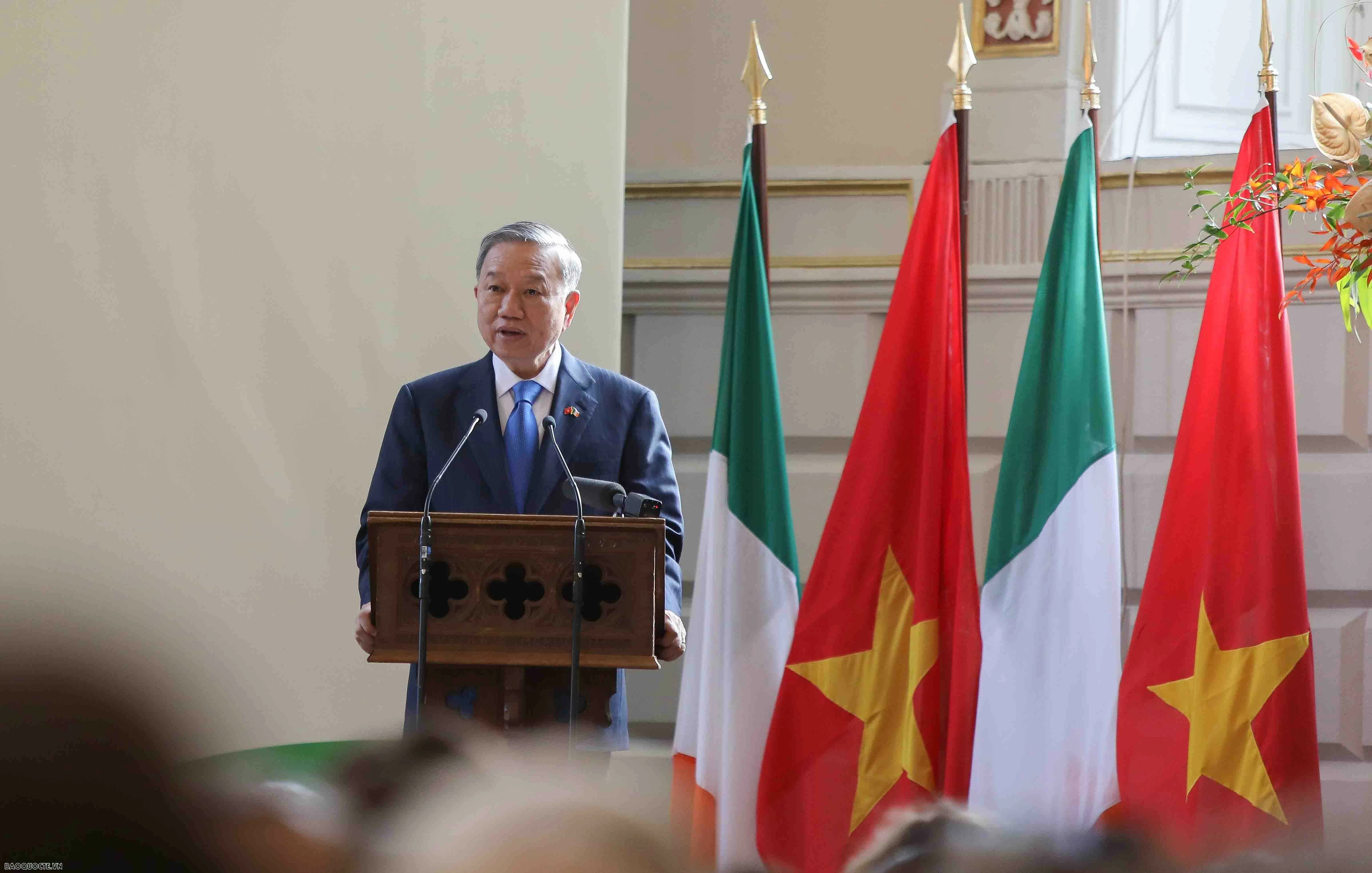 Tầm nhìn về kỷ nguyên mới trong quan hệ Việt Nam-Ireland Toàn văn phát biểu chính sách của Tổng Bí thư, Chủ tịch nước Tô Lâm tại Trường Đại học Trinity Dublin
