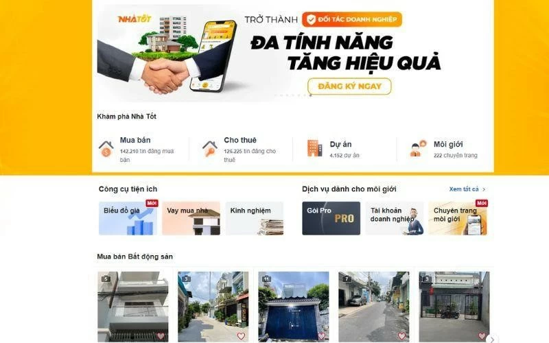 Nhà Tốt là một nền tảng bất động sản hàng đầu tại Việt Nam. Nhà Tốt là một nền tảng bất động sản hàng đầu tại Việt Nam.