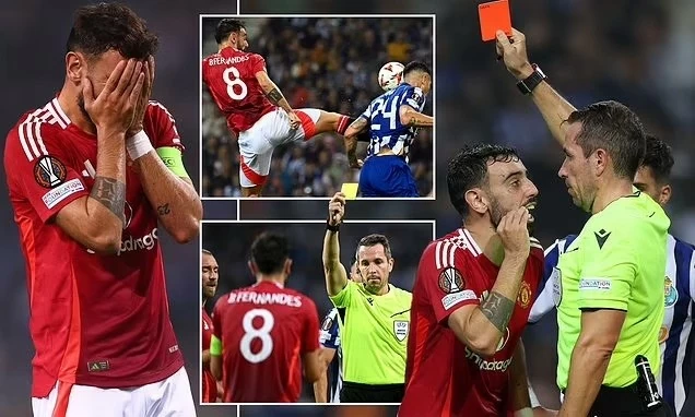 Đội trưởng MU Bruno Fernandes nhận thẻ đỏ hai trận liên tiếp Đội trưởng MU Bruno Fernandes nhận thẻ đỏ hai trận liên tiếp