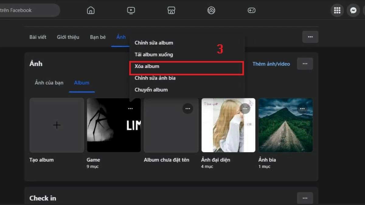 Bật mí cách xóa album ảnh trên Facebook bằng điện thoại, máy tính Bật mí cách xóa album ảnh trên Facebook bằng điện thoại, máy tính