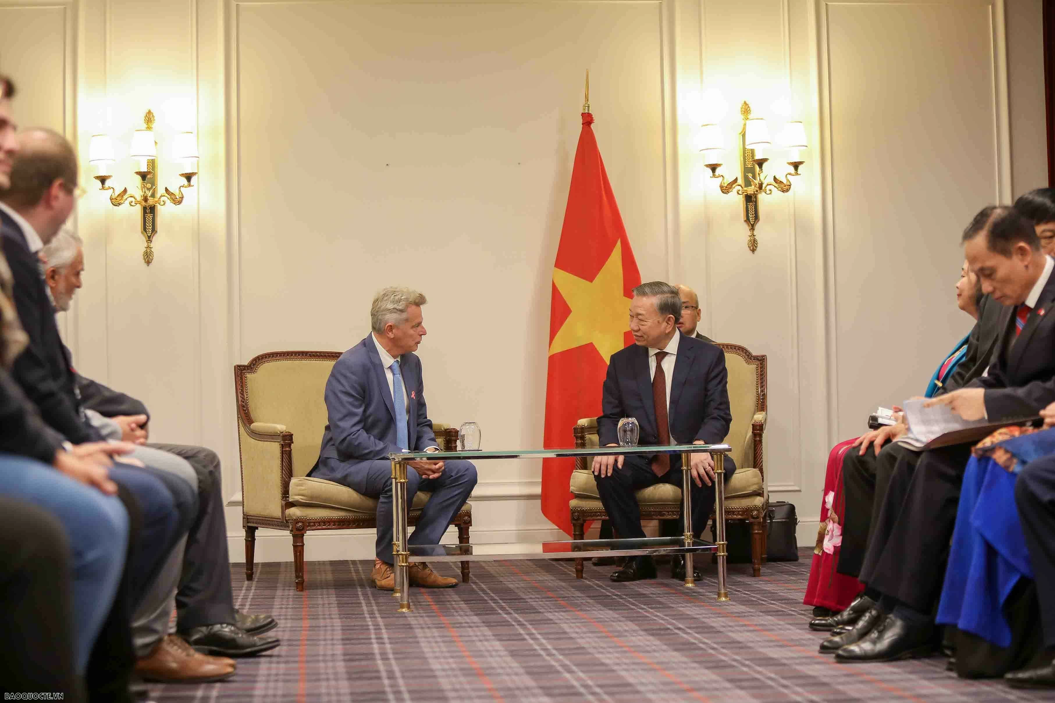 Tiếp Đảng Cộng sản Pháp Tổng Bí thư, Chủ tịch nước Tô Lâm tiếp Bí thư toàn quốc Đảng Cộng sản Pháp Fabien Roussel