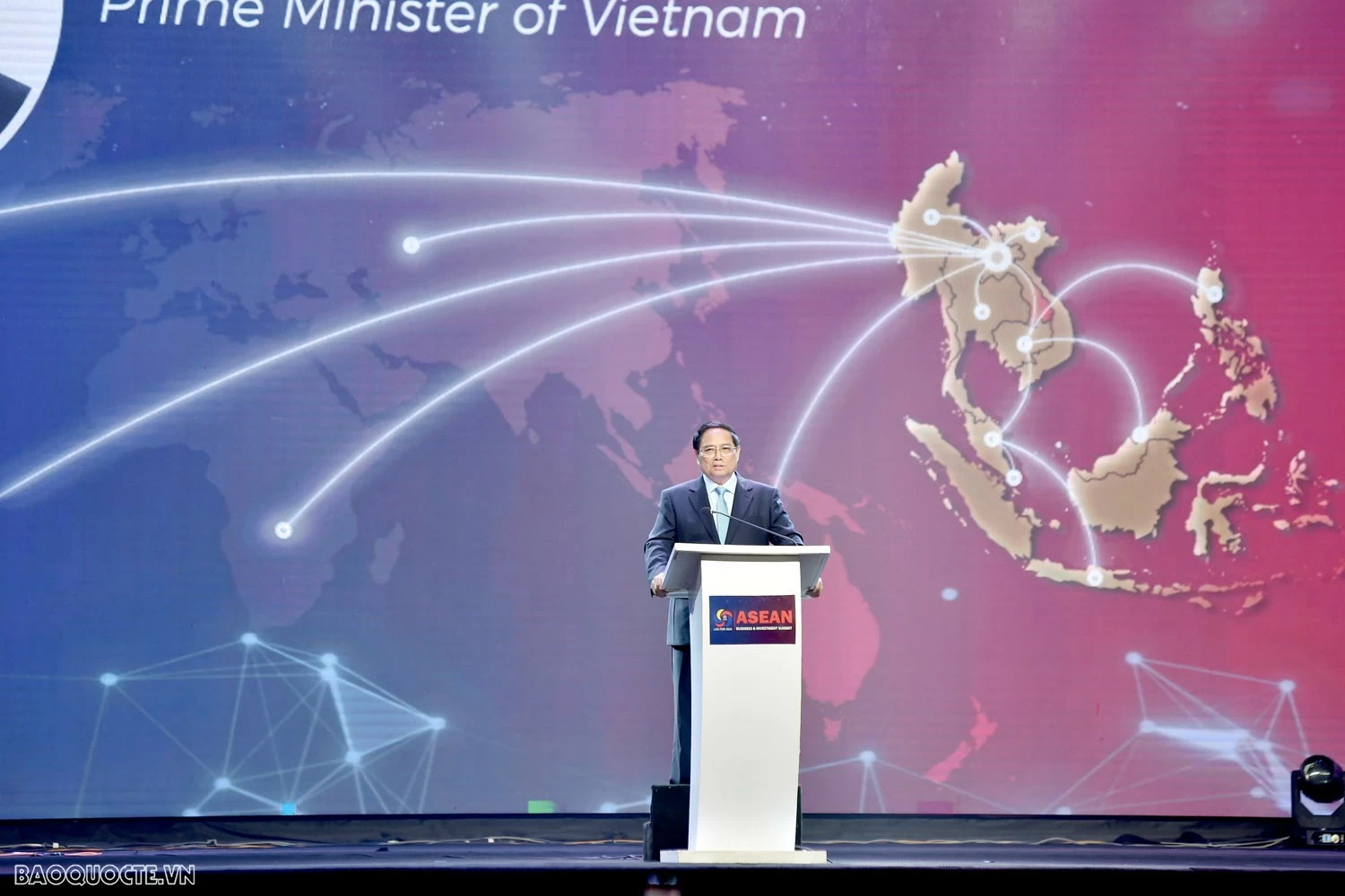 Thủ tướng Phạm Minh Chính dự phát biểu tại Hội nghị Thượng đỉnh Kinh doanh và Đầu tư ASEAN 2024. Thủ tướng Phạm Minh Chính đề nghị doanh nghiệp, doanh nhân ASEAN thực hiện '5 tiên phong'