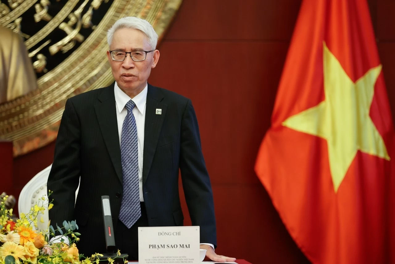 Đại sứ Phạm Sao Mai: Thiết thực hướng tới kỷ niệm 75 năm quan hệ ngoại giao Việt Nam-Trung Quốc Đại sứ Phạm Sao Mai: Thiết thực hướng tới kỷ niệm 75 năm quan hệ ngoại giao Việt Nam-Trung Quốc