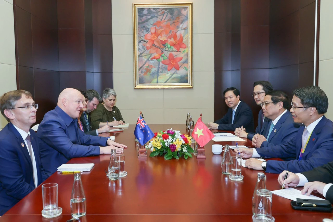 Thủ tướng Chính phủ Phạm Minh Chính đã hội kiến Thủ tướng New Zealand Tạo đột phá đưa kim ngạch thương mại Việt Nam-New Zealand đạt 2 tỷ USD vào cuối năm 2024