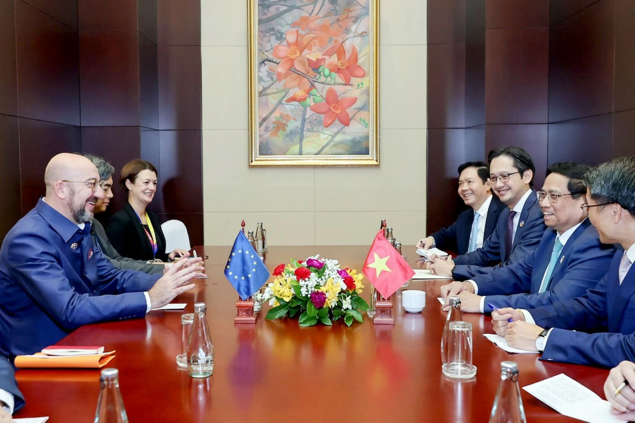 Chủ tịch Hội đồng Châu Âu: EU sẽ thúc đẩy sớm phê chuẩn EVIPA, tháo gỡ thẻ vàng IUU cho Việt Nam Chủ tịch Hội đồng châu Âu: Sẽ thúc đẩy EU sớm phê chuẩn EVIPA, tháo gỡ thẻ vàng IUU cho Việt Nam