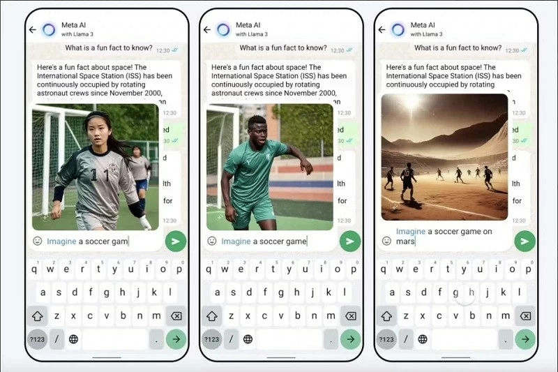 Giao diện chatbot Meta AI Giao diện chatbot Meta AI
