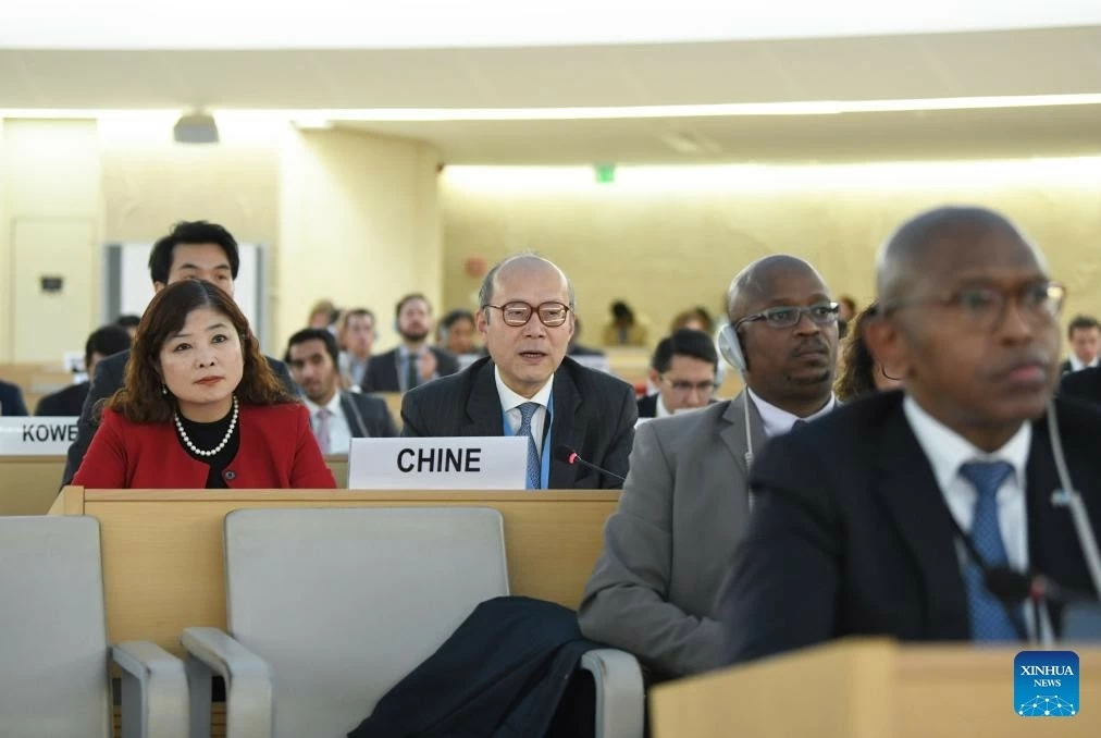 Đại sứ Chen Xu – Trưởng Phái đoàn Trung Quốc tại Geneva phát biểu tại khóa họp thứ 57 Hội đồng Nhân quyền Liên hợp quốc, ngày 9/10/2024. (Nguồn: Tân Hoa xã) Đại sứ Chen Xu – Trưởng Phái đoàn Trung Quốc tại Geneva phát biểu tại khóa họp thứ 57 Hội đồng Nhân quyền Liên hợp quốc, ngày 9/10/2024. (Nguồn: Tân Hoa xã)