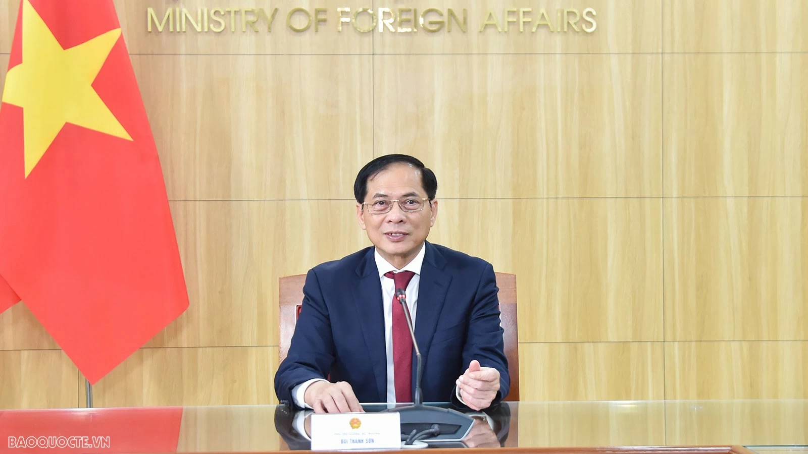 Phó Thủ tướng Chính phủ, Bộ trưởng Ngoại giao Bùi Thanh Sơn. (Ảnh: Tuấn Anh) Phó Thủ tướng Chính phủ, Bộ trưởng Ngoại giao Bùi Thanh Sơn. (Ảnh: Tuấn Anh)
