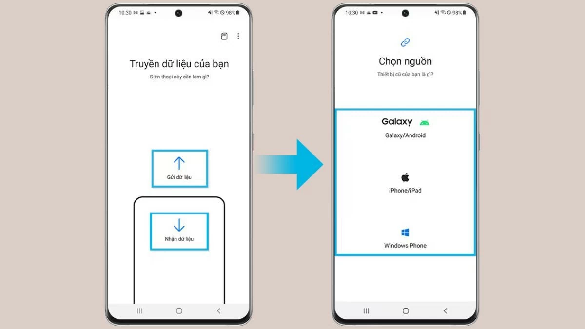Chuyển dữ liệu giữa hai máy Samsung hiệu quả, nhanh chóng Chuyển dữ liệu giữa hai máy Samsung hiệu quả, nhanh chóng