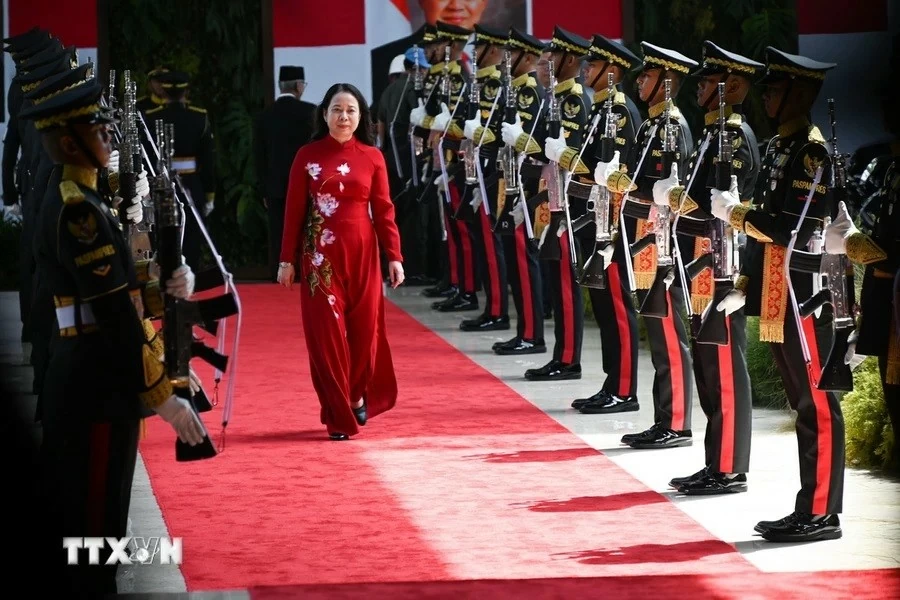 Phó Chủ tịch nước Võ Thị Ánh Xuân tham dự buổi lễ. (Ảnh: TTXVN phát) Phó Chủ tịch nước Võ Thị Ánh Xuân tham dự buổi lễ. (Ảnh: TTXVN phát)