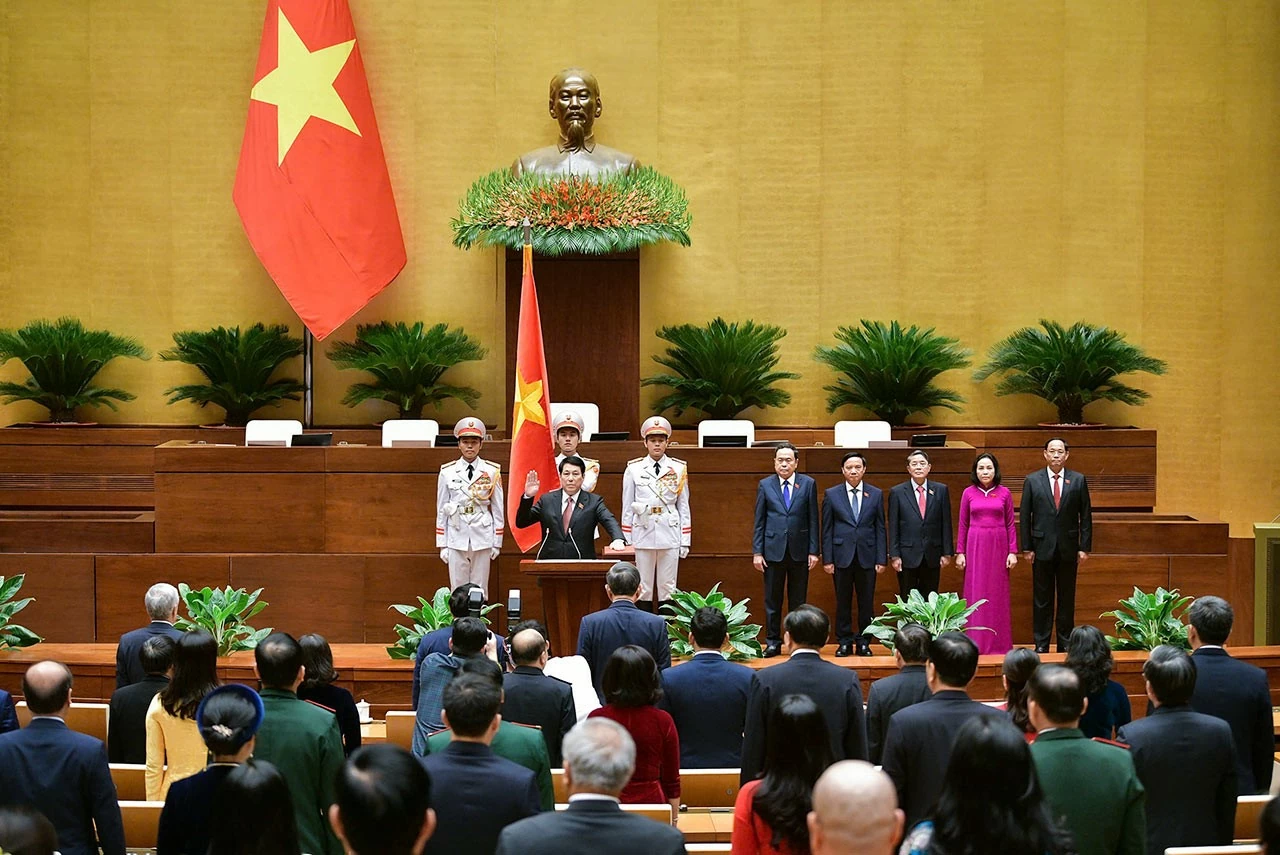 Toàn văn phát biểu nhậm chức của tân Chủ tịch nước Lương Cường Toàn văn phát biểu nhậm chức của tân Chủ tịch nước Lương Cường