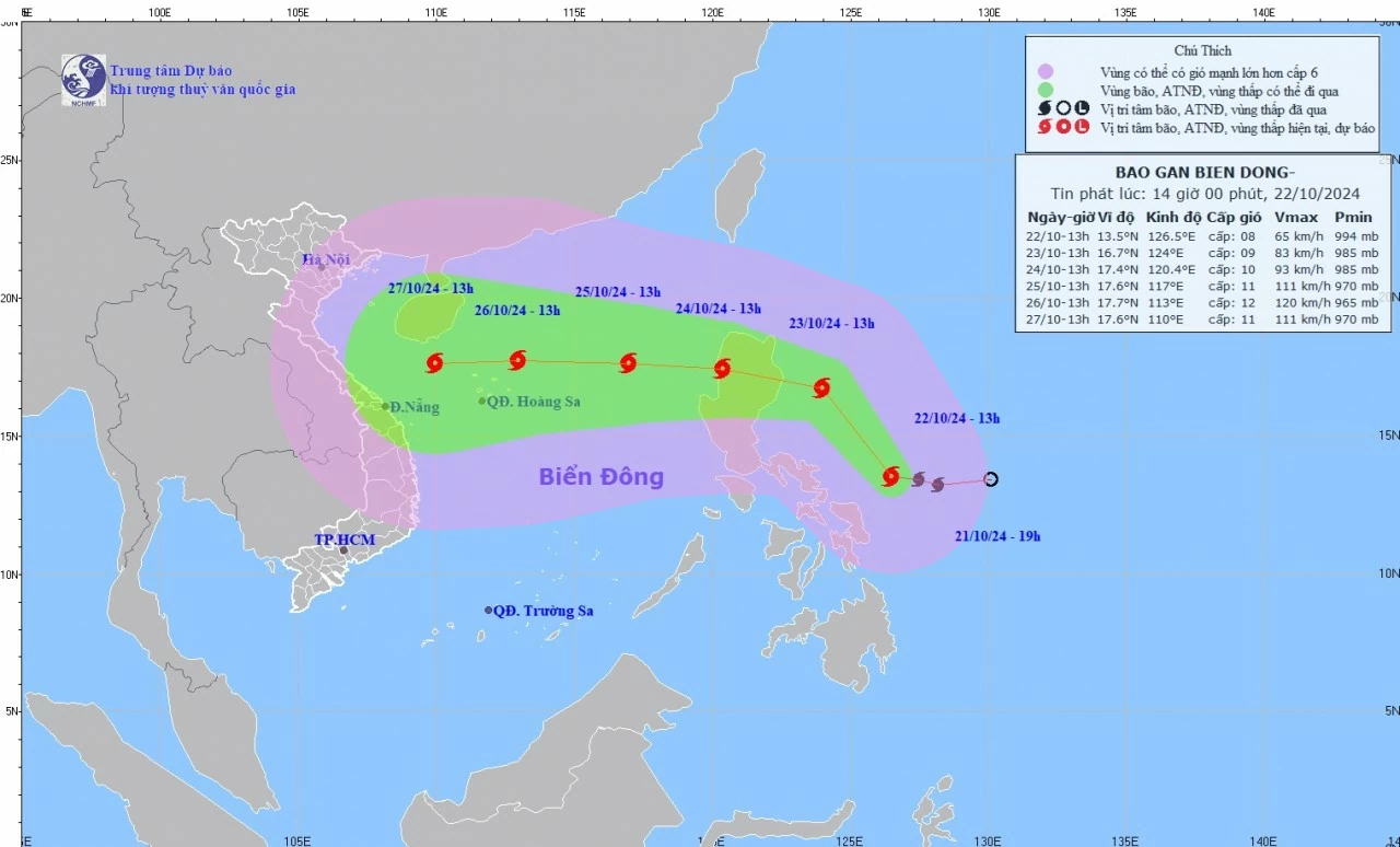 Dự báo bão gần Biển Đông: Bão Trami trên vùng biển phía Đông Philippines Dự báo bão gần Biển Đông: Bão Trami trên vùng biển phía Đông Philippines