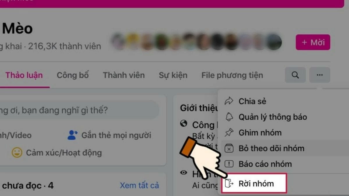 Cách rời nhóm trên Facebook nhanh bằng điện thoại, máy tính đơn giản Cách rời nhóm trên Facebook nhanh bằng điện thoại, máy tính đơn giản