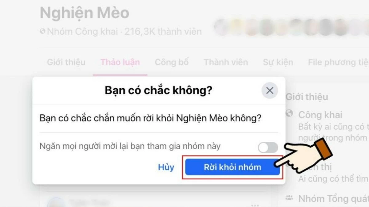Cách rời nhóm trên Facebook nhanh bằng điện thoại, máy tính đơn giản Cách rời nhóm trên Facebook nhanh bằng điện thoại, máy tính đơn giản