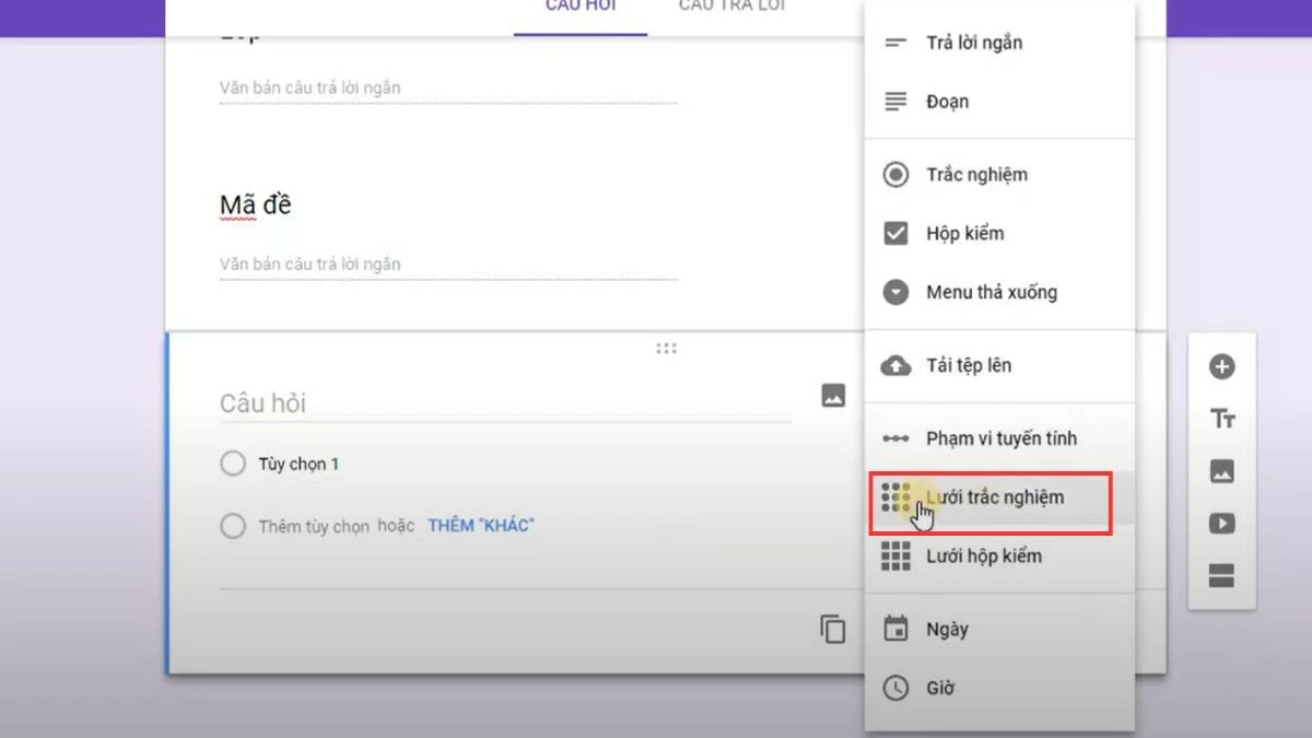 Cách tạo lưới trắc nghiệm trong Google biểu mẫu nhanh chóng Cách tạo lưới trắc nghiệm trong Google biểu mẫu nhanh chóng
