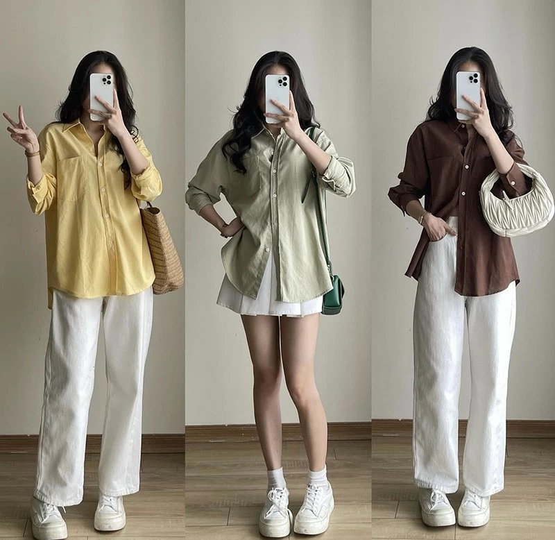 Hình ảnh một số mẫu mà Miho gợi ý cách phối màu trung tính cho phái nữ Hình ảnh một số mẫu mà Miho gợi ý cách phối màu trung tính cho phái nữ