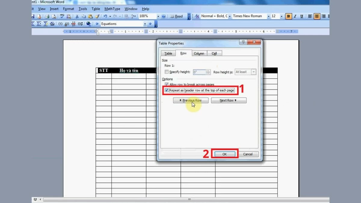 Cách lặp lại tiêu đề trong Word cho bảng biểu, in ấn siêu đơn giản Cách lặp lại tiêu đề trong Word cho bảng biểu, in ấn siêu đơn giản