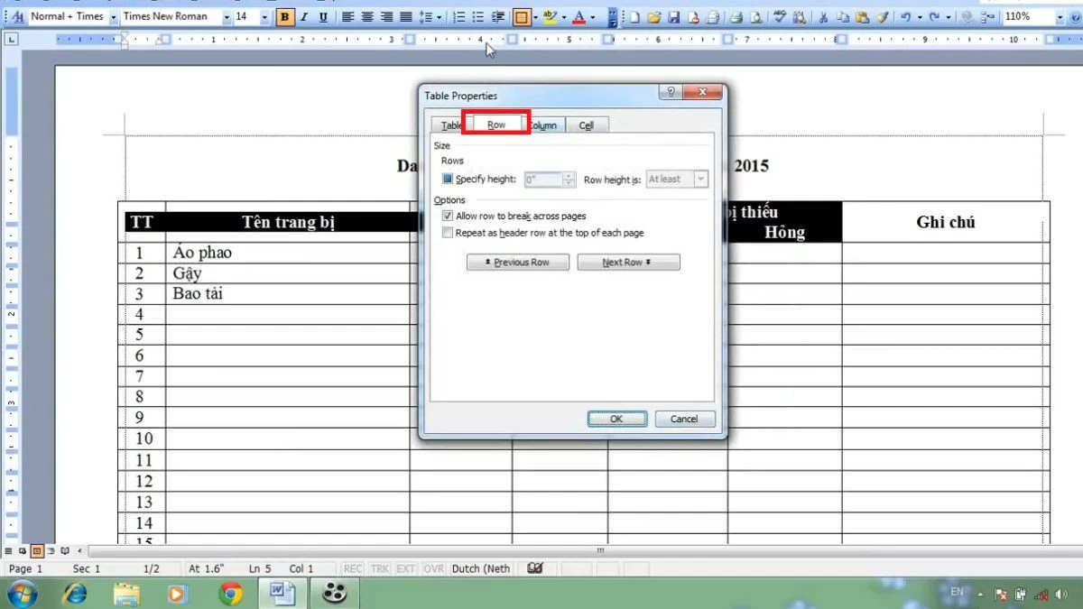 Cách lặp lại tiêu đề trong Word cho bảng biểu, in ấn siêu đơn giản Cách lặp lại tiêu đề trong Word cho bảng biểu, in ấn siêu đơn giản