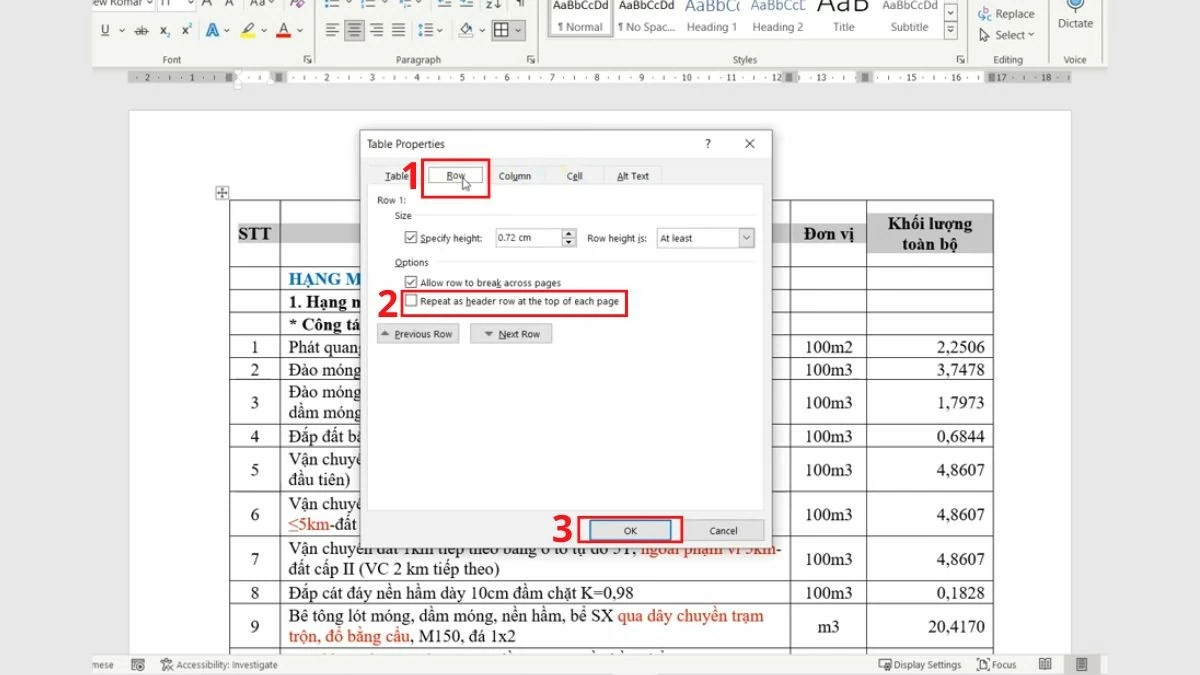Cách lặp lại tiêu đề trong Word cho bảng biểu, in ấn siêu đơn giản Cách lặp lại tiêu đề trong Word cho bảng biểu, in ấn siêu đơn giản