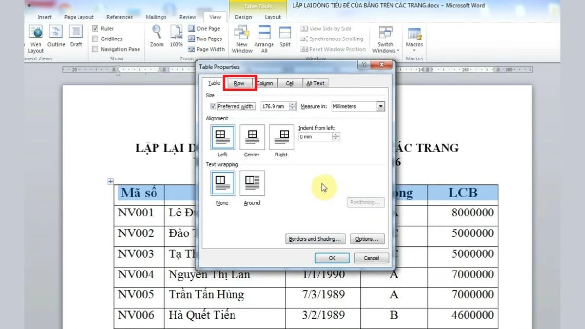 Cách lặp lại tiêu đề trong Word cho bảng biểu, in ấn siêu đơn giản Cách lặp lại tiêu đề trong Word cho bảng biểu, in ấn siêu đơn giản