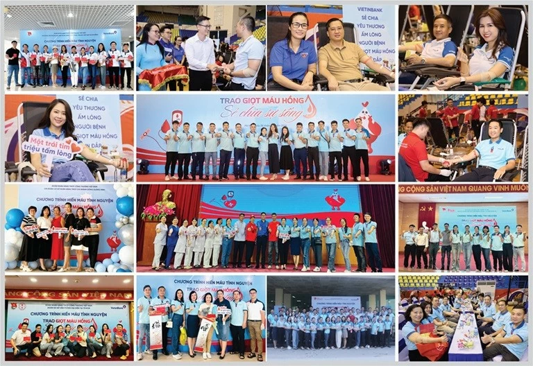 Cán bộ, đảng viên, ĐVTN, NLĐ VietinBank cùng người thân tham gia hiến máu. Cán bộ, đảng viên, ĐVTN, NLĐ VietinBank cùng người thân tham gia hiến máu.