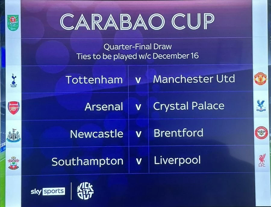 Bốc thăm tứ kết Carabao Cup: MU gặp 'ác mộng' Bốc thăm tứ kết Carabao Cup: MU gặp 'ác mộng'