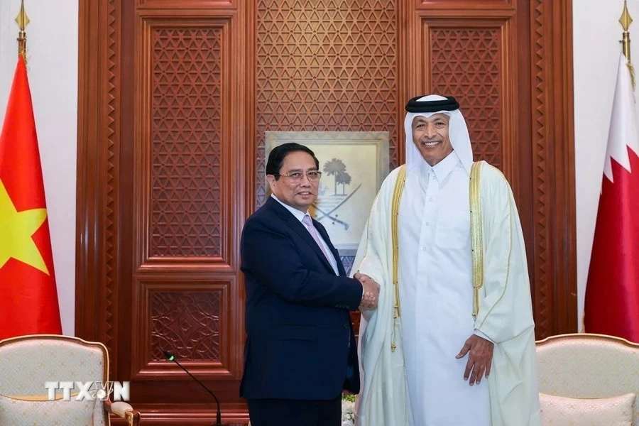 Thủ tướng Chính phủ Phạm Minh Chính đã hội kiến Chủ tịch Quốc hội Qatar Hassan bin Abdulla Al-Ghanim. Thủ tướng Chính phủ Phạm Minh Chính đã hội kiến Chủ tịch Quốc hội Qatar Hassan bin Abdulla Al-Ghanim.