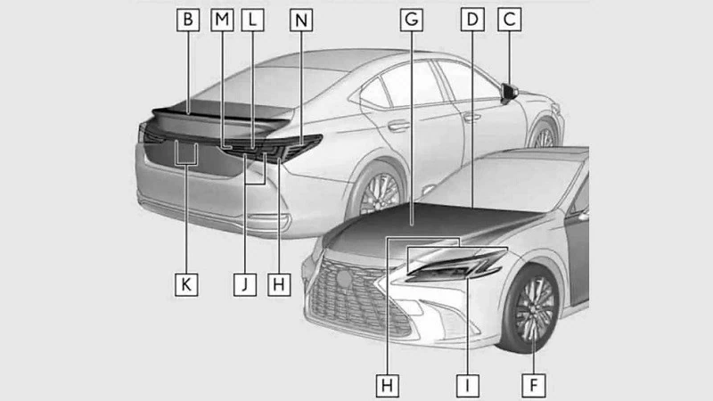 Hình ảnh Lexus ES 2025 trong tài liệu HDSD được lan truyền trên mạng Hình ảnh Lexus ES 2025 trong tài liệu HDSD được lan truyền trên mạng