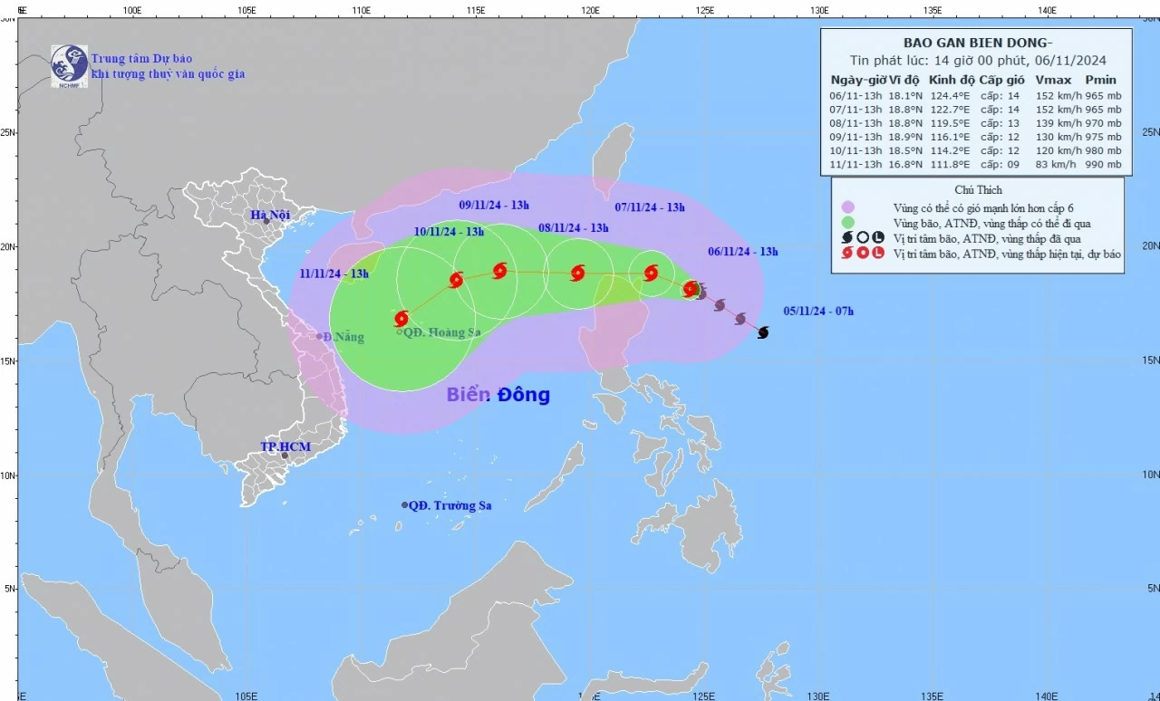 Tin bão gần Biển Đông: Bão Yinxing di chuyển theo hướng Tây, gió vùng tâm bão mạnh cấp 17 Tin bão gần Biển Đông: Bão Yinxing di chuyển theo hướng Tây, gió vùng tâm bão mạnh cấp 17