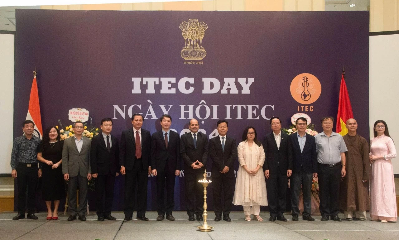 Các đại biểu tham dự lễ kỷ niệm Chương trình hợp tác kinh tế và kỹ thuật Ấn Độ (ITEC) 2024. (Ảnh: Phạm Hiền) Các đại biểu tham dự lễ kỷ niệm Chương trình hợp tác kinh tế và kỹ thuật Ấn Độ (ITEC) 2024. (Ảnh: Phạm Hiền)