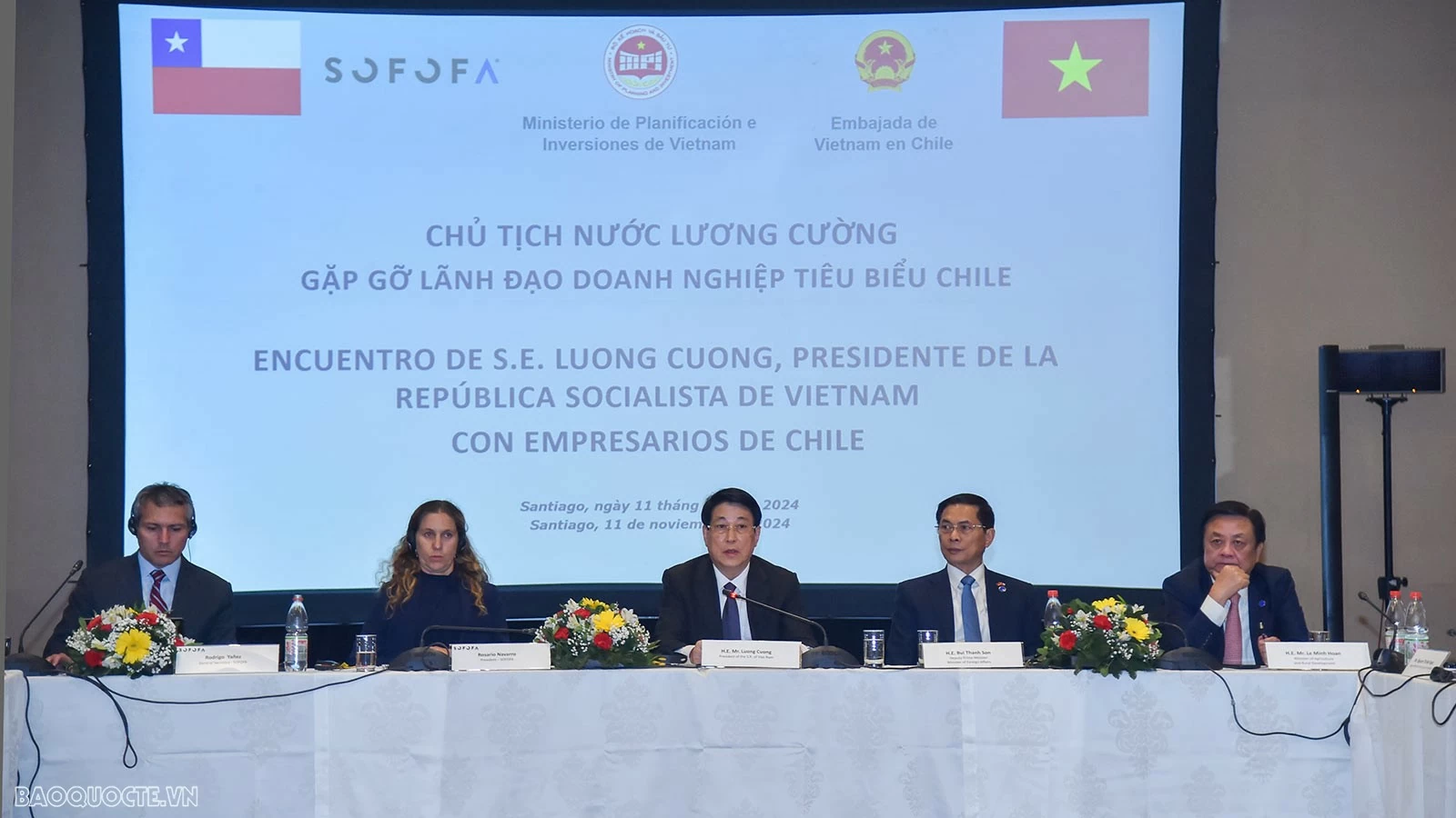 Chủ tịch nước Lương Cường đề nghị các nhà đầu tư Chile nghiên cứu, mở rộng hợp tác đầu tư sang Việt Nam Chủ tịch nước Lương Cường đề nghị các nhà đầu tư Chile nghiên cứu, mở rộng hợp tác đầu tư sang Việt Nam