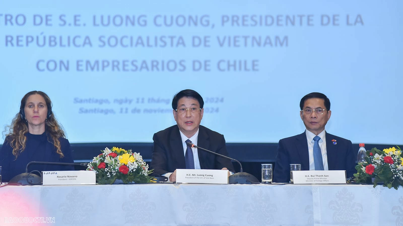 Chủ tịch nước Lương Cường đề nghị các nhà đầu tư Chile nghiên cứu, mở rộng hợp tác đầu tư sang Việt Nam Chủ tịch nước Lương Cường đề nghị các nhà đầu tư Chile nghiên cứu, mở rộng hợp tác đầu tư sang Việt Nam