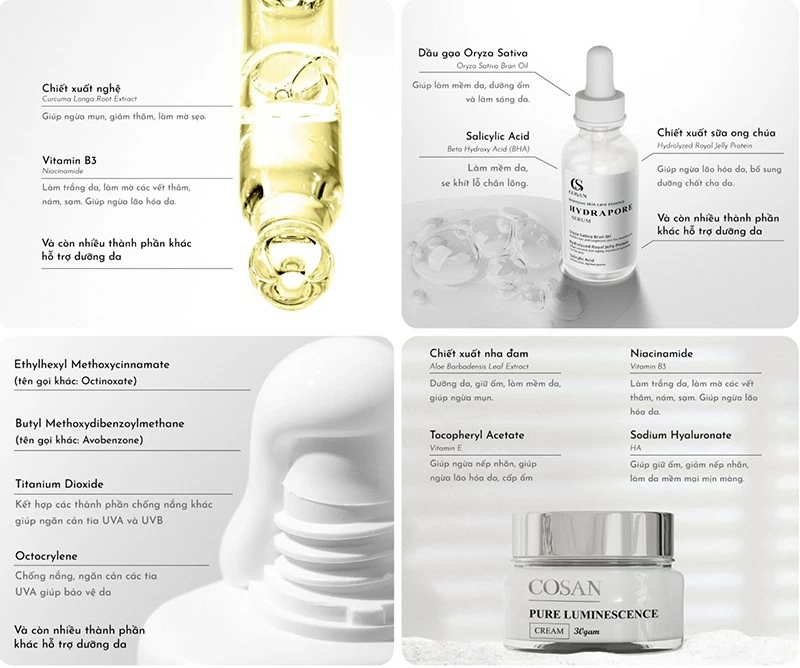Những sản phẩm từ Cosan Cosmetics luôn chú trọng nguồn gốc thành phần Những sản phẩm từ Cosan Cosmetics luôn chú trọng nguồn gốc thành phần