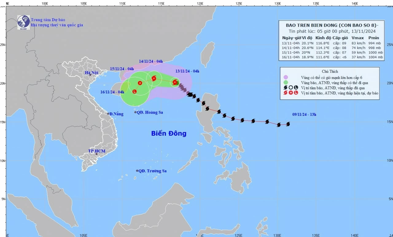 Dự báo bão số 8: Dự báo bão số 8: