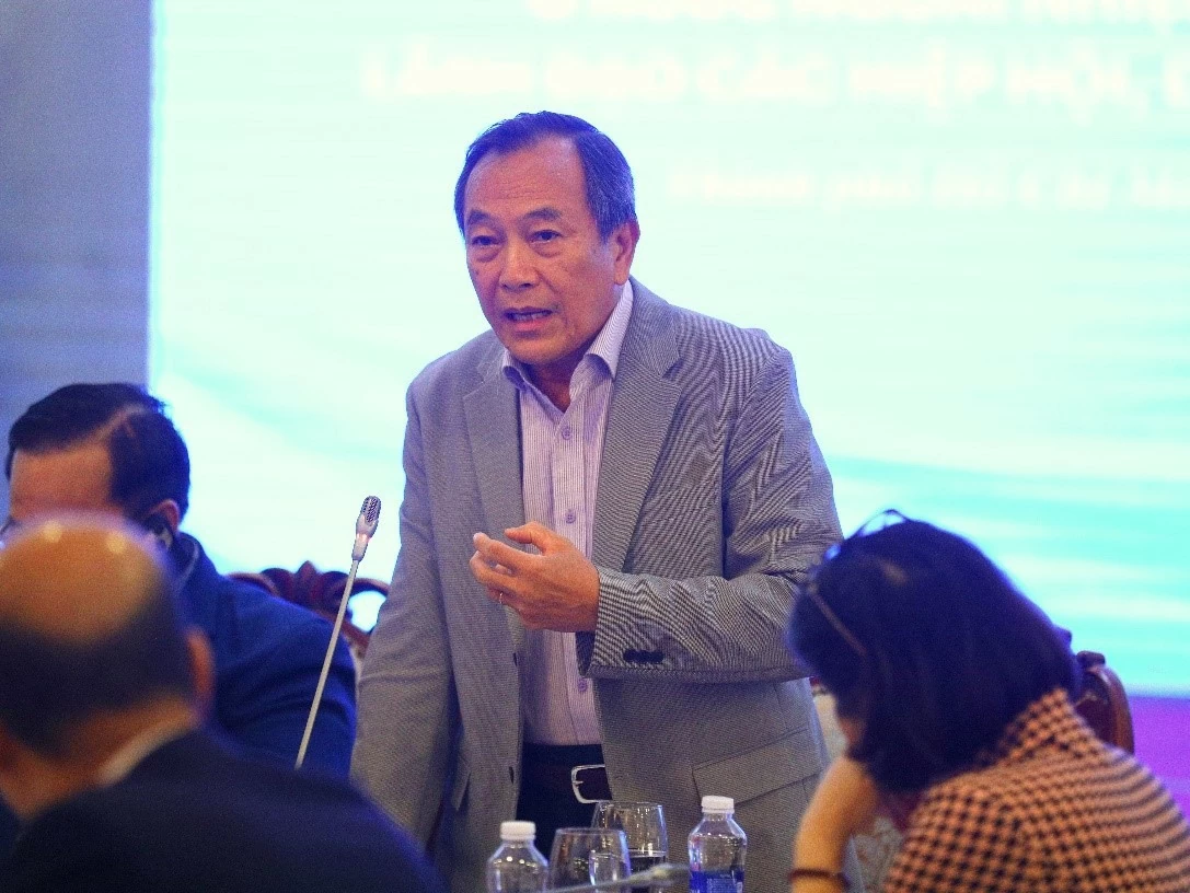 Ông Diệp Thành Kiệt - Phó Chủ tịch Hiệp hội da giày - túi xách Việt Nam phát biểu tại Toạ đàm.