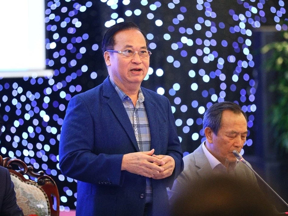 Ông Vũ Đức Giang - Chủ tịch hiệp hội Dệt may Việt Nam phát biểu tại Toạ đàm.