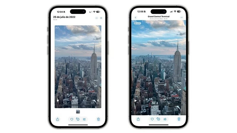 Giao diện xem video trong ứng dụng Photos giữa iOS 18.1 và 18.2. Giao diện xem video trong ứng dụng Photos giữa iOS 18.1 và 18.2.