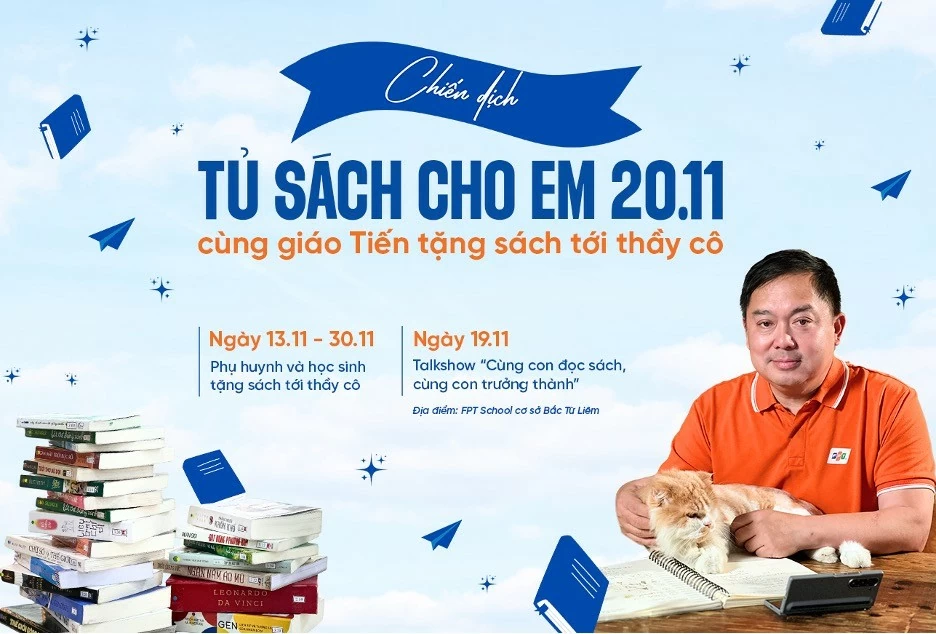 Sáng kiến xây dựng 'Tủ sách cho em 20/11' nhân ngày Nhà giáo Việt Nam Sáng kiến xây dựng 'Tủ sách cho em 20/11' nhân ngày Nhà giáo Việt Nam