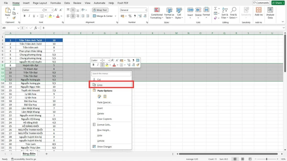Cách di chuyển cột trong Excel nhanh chóng và tiện lợi Cách di chuyển cột trong Excel nhanh chóng và tiện lợi