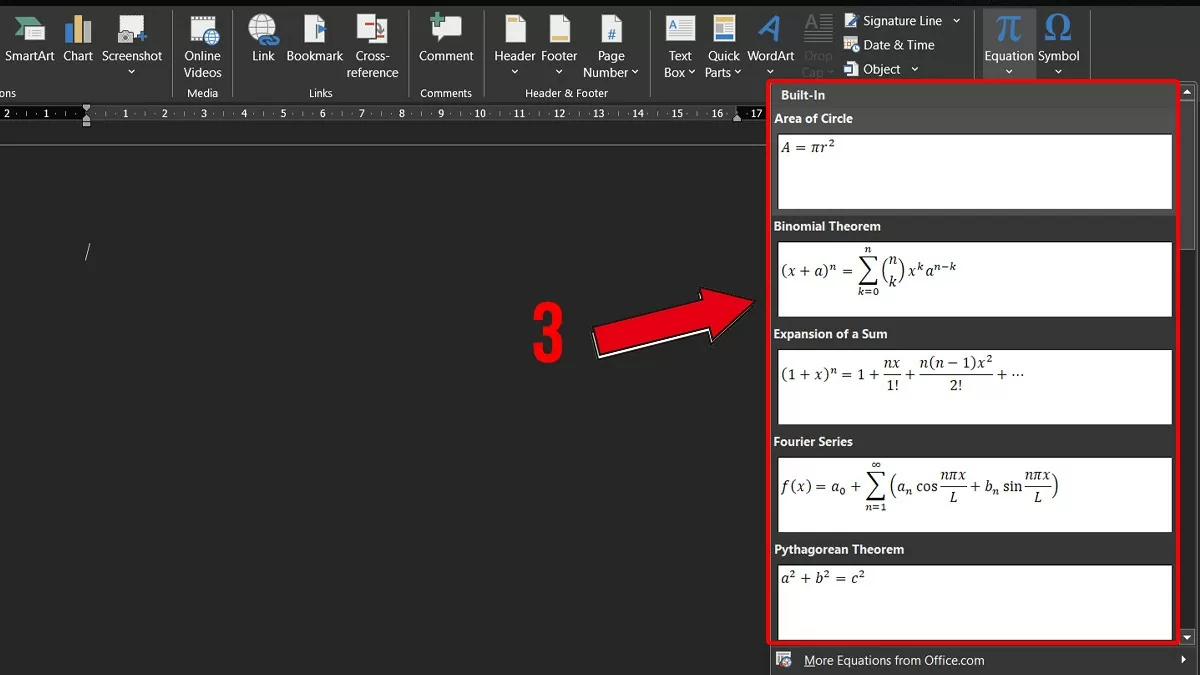 3 cách chèn công thức toán học trong Word nhanh chóng nhất 3 cách chèn công thức toán học trong Word nhanh chóng nhất