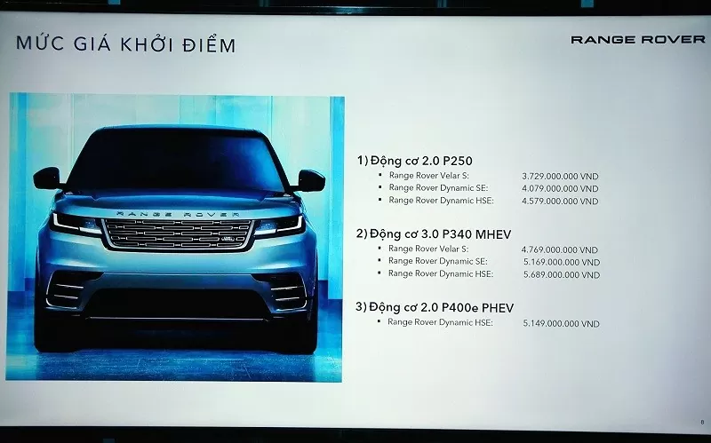 Giá xe Range Rover Velar 2025 chỉ từ 3,72 tỷ đồng Giá xe Range Rover Velar 2025 chỉ từ 3,72 tỷ đồng