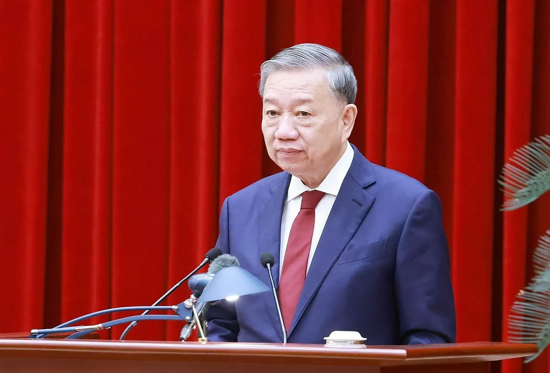 Tổng Bí thư Tô Lâm phát biểu bế mạc. Nguồn: TTXVN) Tổng Bí thư Tô Lâm phát biểu bế mạc. Nguồn: TTXVN)