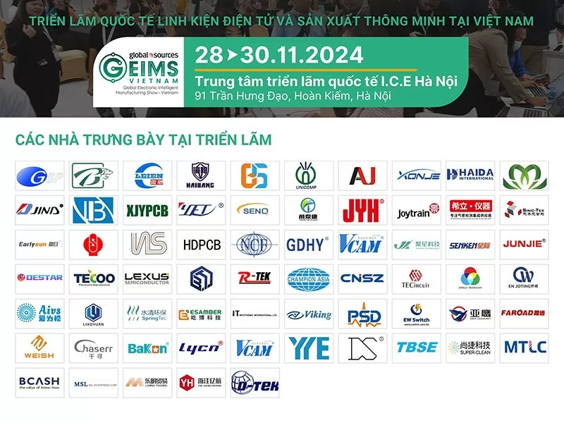 Hơn 100 nhà trưng bày tại triển lãm GEIMS tại ICE Hà Nội ngày 28-30/11/2024. Ảnh: Global Sources Hơn 100 nhà trưng bày tại triển lãm GEIMS tại ICE Hà Nội ngày 28-30/11/2024. Ảnh: Global Sources