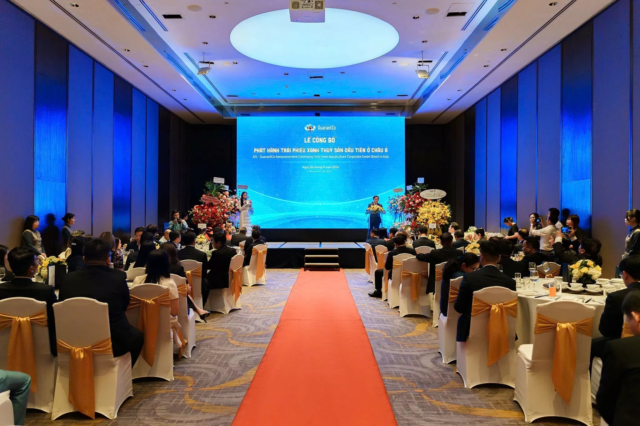 Toàn cảnh buổi Lễ công bố IDI phát hành thành công trái phiếu xanh thủy sản Toàn cảnh buổi Lễ công bố IDI phát hành thành công trái phiếu xanh thủy sản