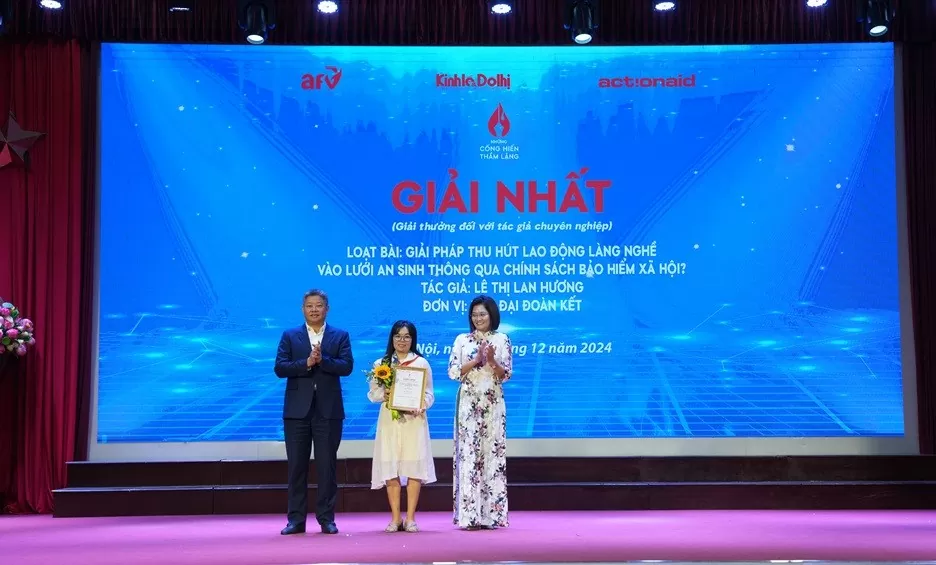 Báo Thế giới và Việt Nam đoạt giải Khuyến khích Cuộc thi 'Những cống hiến thầm lặng' năm 2024 Báo Thế giới và Việt Nam đoạt giải Khuyến khích Cuộc thi 'Những cống hiến thầm lặng' năm 2024