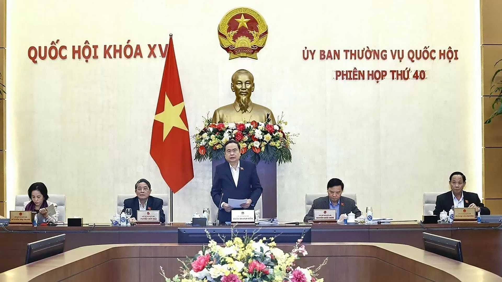 Chủ tịch Quốc hội Trần Thanh Mẫn phát biểu khai mạc. (Nguồn: TTXVN)