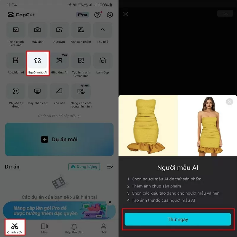 Ghép ảnh sản phẩm vào người mẫu bằng Capcut AI với vài bước đơn giản Ghép ảnh sản phẩm vào người mẫu bằng Capcut AI với vài bước đơn giản